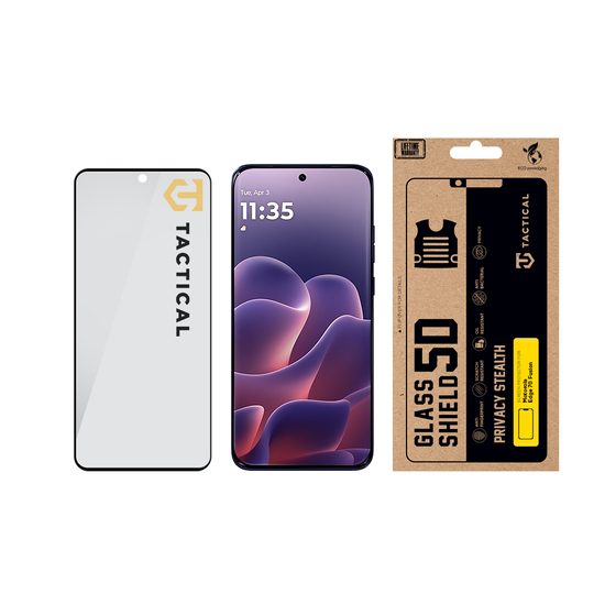 Tactical Glass Shield Privacy Stealth 5D zaščitno steklo za Motorola Edge 70 Fusion, črno