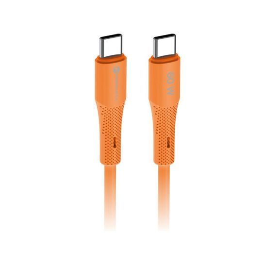 Cablu Forcell F-Energy USB-C - USB-C, QC4.0, PD, 3A, 60W, 1 m, portocaliu