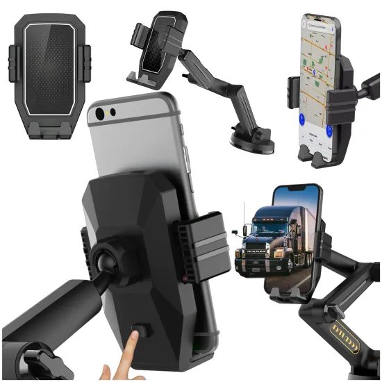 Βάση τηλεφώνου αυτοκινήτου 7,2" για παρμπρίζ ή ταμπλό, μαύρη.