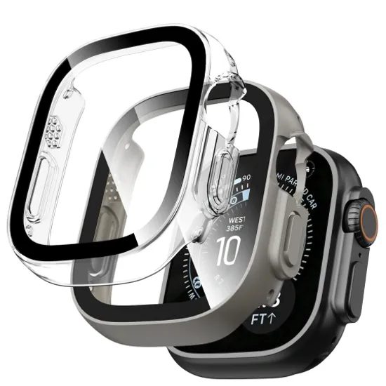 Tech-Protect Defense 2 kusy, Apple Watch Ultra 1 / 2 / 3 / 4 (49 mm), titan a priehľadný