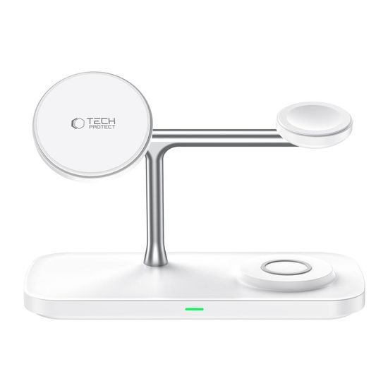 Tech-Protect QI15W-A45 caricatore wireless 3in1 MagSafe, bianco