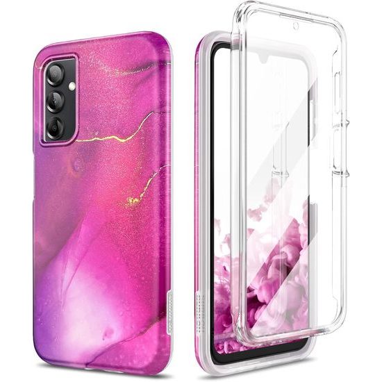 Suritch 360 Marble maska za Samsung Galaxy A14, ljubičasta