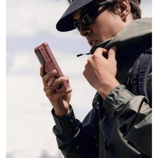 Dexnor 360 Kickstand Camprotector калъф Samsung Galaxy S26 Plus, бордо