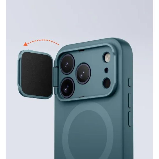Suritch MagSafe Kickstand Camprotector tok iPhone 17 Pro Max, sötétzöld