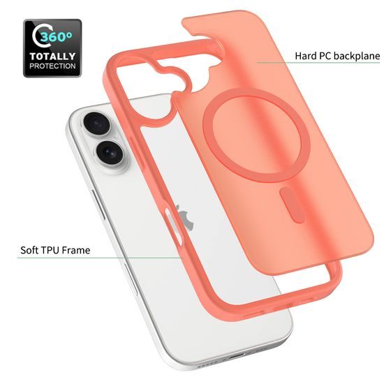 JP MagFit Colour MagSafe θήκη με μαγνήτη N52, iPhone 17, πορτοκαλί