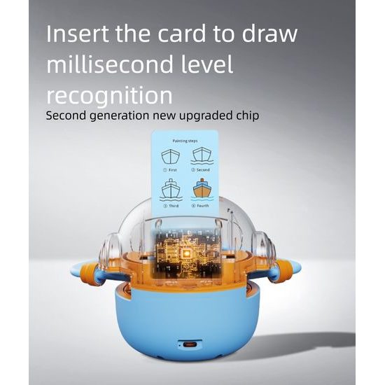 SmartArt Drawing Bot Διαδραστικό ρομπότ που διδάσκει τα παιδιά να ζωγραφίζουν και αναπτύσσει τη δημιουργικότητα, ροζ