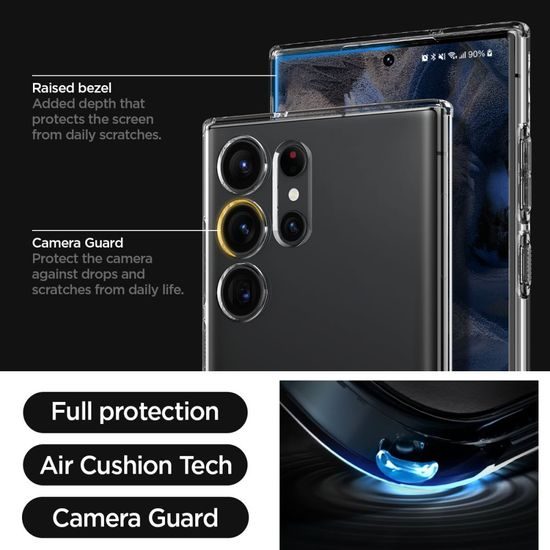 Spigen Liquid Crystal telefontok, Samsung Galaxy Ultra, Crystal Clear
