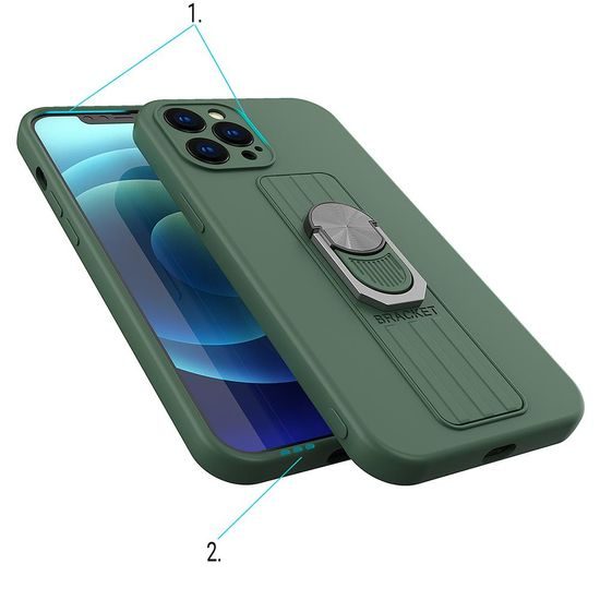 Obal Ring Case, iPhone 12 Pro Max, tmavě zelený