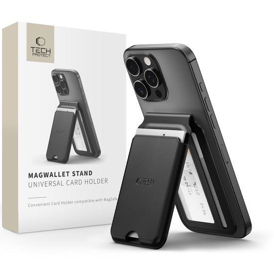 Tech-Protect MagWallet Stand MagSafe Καθολική Μαγνητική Θήκη Καρτών, Μαύρο