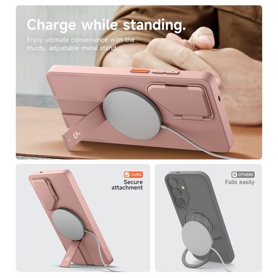 Suritch MagSafe Kickstand Camprotector θήκη Samsung Galaxy S25 Ultra, ροζ