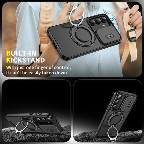 Husă Camslide Stand, Samsung Galaxy S25 FE / S26 FE, negru