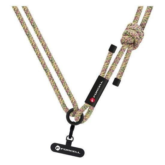 Forcell F-Design S10X165 Crossbody λουρί, πράσινο-ροζ-μωβ