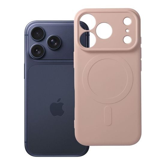 iPhone 17 Pro / 18 Pro silikoninis dėklas su kameros apsauga MagSafe – rožinė