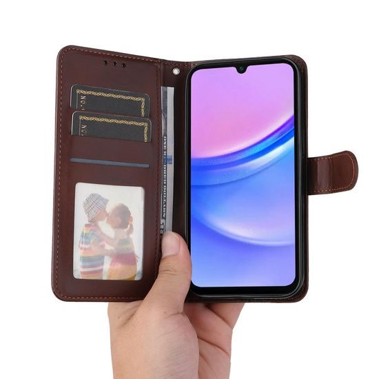 Samsung Galaxy A18 ümbris – Magnet Case nahkümbris – pruun
