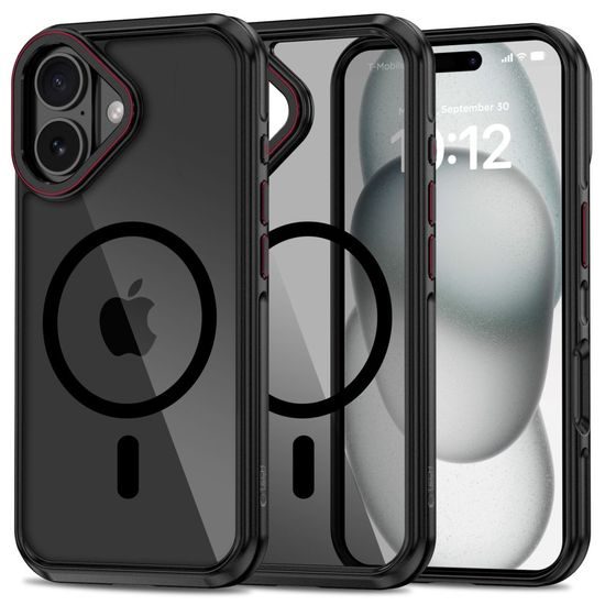 Tech-Protect MagHybrid MagSafe, iPhone 16, červenočerný