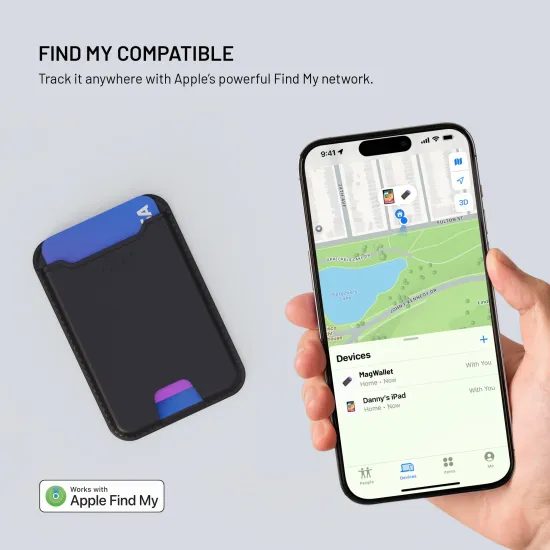 FIXED MagWallet pénztárca MagSafe-fel, Find My lokátorral és vezeték nélküli töltéssel, fekete