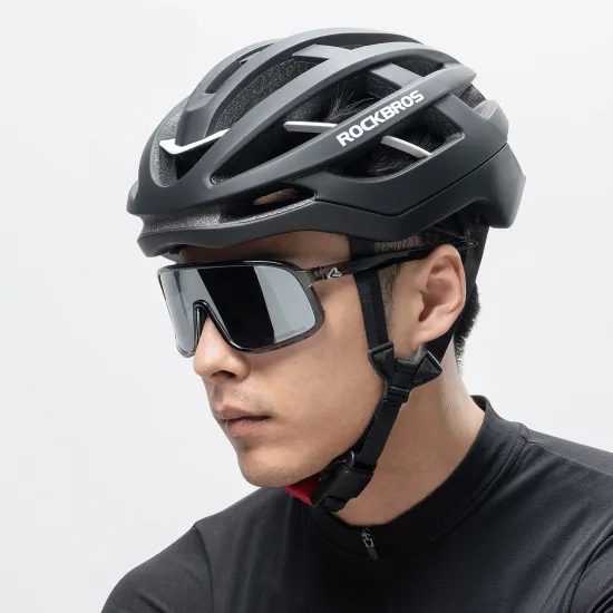 Rockbros HC-58BK-L Casco Ciclismo, 58–61 cm, nero-grigio