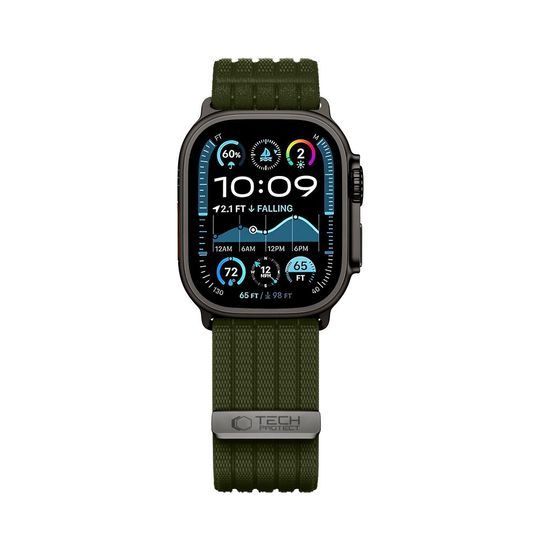 Apple Watch 8 / 9 / 10 / 11 / 12 / SE / Ultra (44 / 45 / 46 / 49 mm) nailoninis sportinis dirželis – Tech-Protect Nylon Sport – žalia