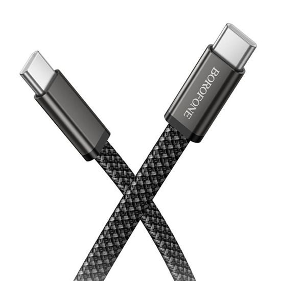 Borofone Peace (BX124) USB-C auf USB-C Datenkabel für schnelles Laden - 60 W Power Delivery - 1 m - Schwarz