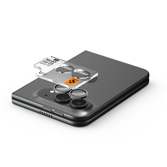 Spigen Optik.TR Ez Fit Pro Kameraschutz für iPhone Duo - Gehärtetes Panzerglas für Kamera - 2 Stück - Star White