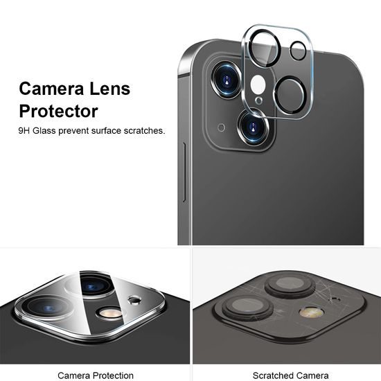 JP Mega Pack Tvrdených skiel, 3 sklá na telefón s aplikátorom + 2 sklá na šošovku, iPhone 14