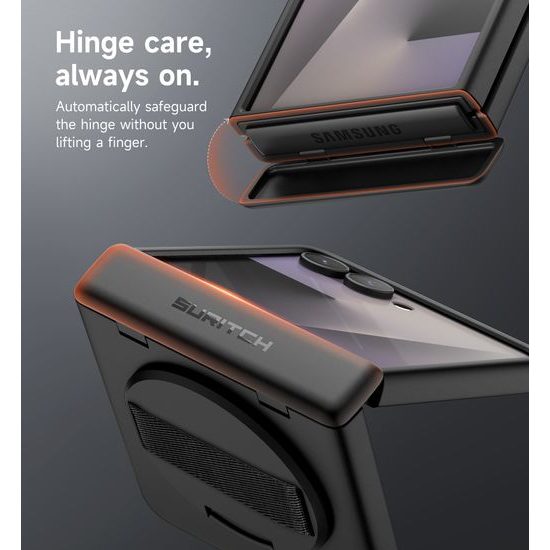 Suritch 360° Kickstand θήκη Samsung Galaxy Z Flip 7, μαύρη