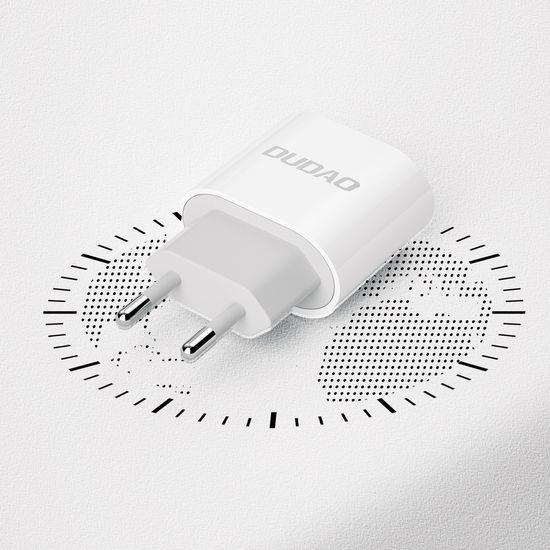 Dudao A8SEUL USB-C Ladegerät + USB-C auf Lightning Kabel - 20W Netzteil für iPhone und iPad - Weiß