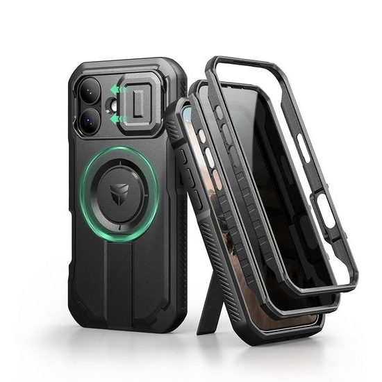 Dexnor Privacy MagSafe Kickstand Camprotector etui iPhone 17, czarne