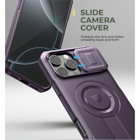 Custodia Dexnor MagSafe Kickstand Camprotector iPhone 16, viola