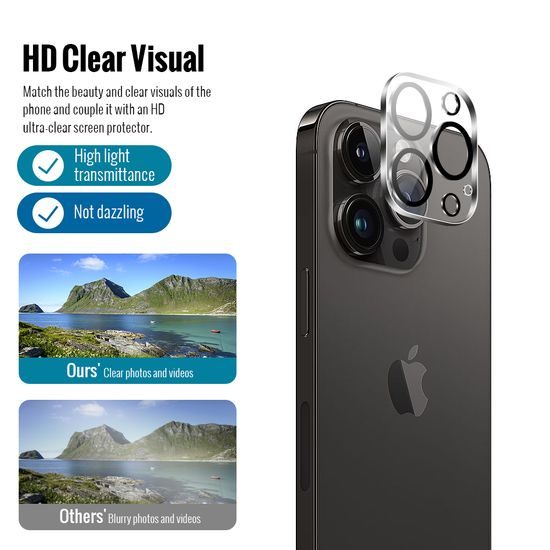JP Combo pack, Sada 2 tvrzených skel a 2 sklíček na fotoaparát, iPhone 14 Pro Max