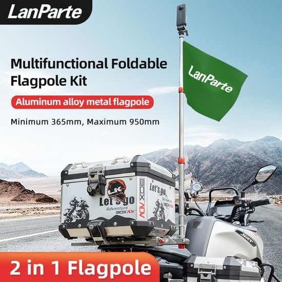 LanParte MF-02 teleszkópos alumínium zászló- és akciókamera tartó motorkerékpárhoz
