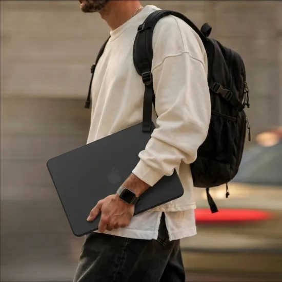 MacBook Neo 13 2026 dėklas – Tech-Protect SmartShell – matinė juoda