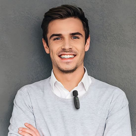 Hoco 2x Ασύρματο Μικρόφωνο L15 Lightning / Type C, μαύρο