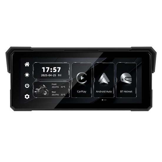 Motocyklowy wyświetlacz IPS 8,1" z bezprzewodowym Apple CarPlay i Android Auto
