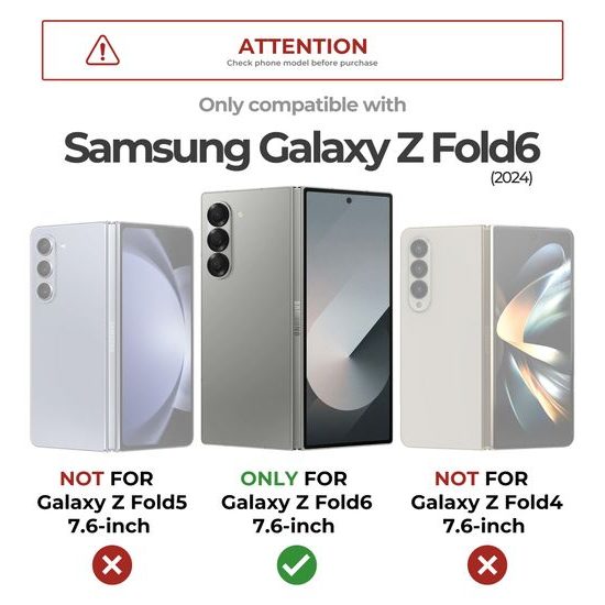 Dexnor 360 Kickstand táborvédő borító Samsung Galaxy Z Fold 6, fekete