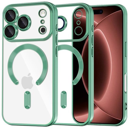 Techsuit Luxury Crystal MagSafe ümbris iPhone 17 Pro Max / 18 Pro Max – roheline