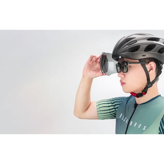 Rockbros TT-16 Κράνος ποδηλασίας με γυαλιά, μαύρο