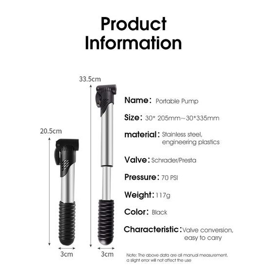 West Biking Tragbare MTB Fahrradpumpe für Mountainbike und Rennrad - USB aufladbar mit Manometer - Schwarz