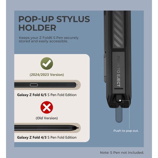 Dexnor 360 Kickstand táborvédő borító Samsung Galaxy Z Fold 6, fekete