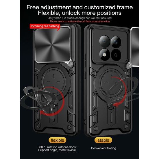 Θήκη Camshield Ring, Xiaomi Redmi Note 15 Pro 5G, μαύρη