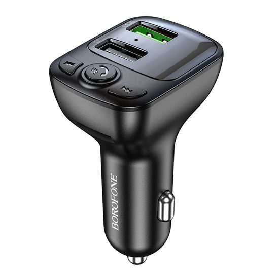 Borofone BC41 Eminency FM MP3 transmițător, Bluetooth, 2x USB, QC 3.0, 18W, negru