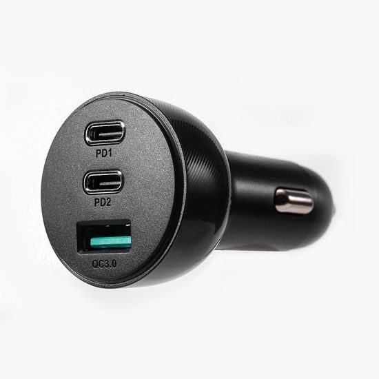 Joyroom Avtomobilski polnilec 70 W s 3 vrati, 2x USB-C, USB, črn (JR-CL26)