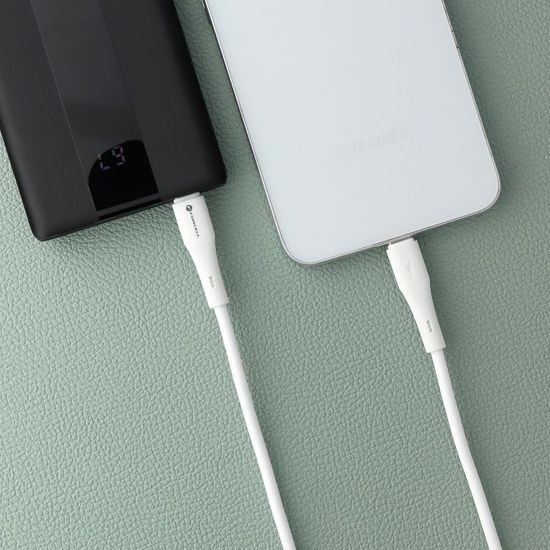 Καλώδιο Forcell F-Energy USB-C - USB-C, QC4.0, PD, 5A, 100W, 1 m, λευκό