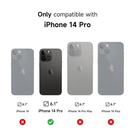 Suritch MagSafe Kickstand Camprotector Hülle iPhone 14 Pro, schwarz