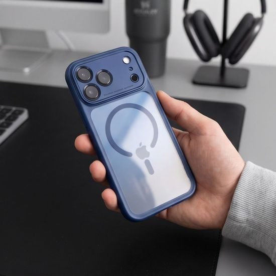 Tech-Protect MagPeak MagSafe CC, iPhone 17 Pro / 18 Pro, tmavě modrý / průhledný