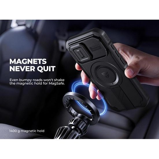 Dexnor MagSafe 360 Kickstand Camprotector husă iPhone 17 / 18, negru