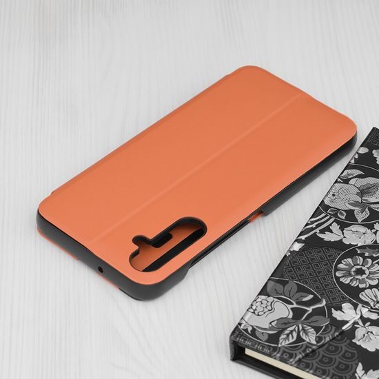 Θήκη Eco Leather View Case, Samsung Galaxy S25 FE, πορτοκαλί