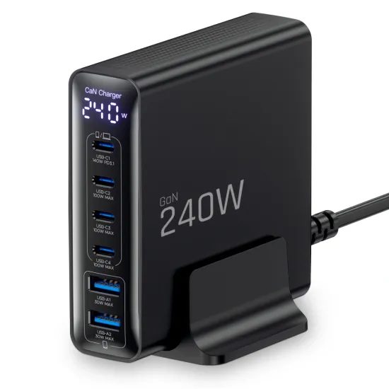 Tech-Protect DC240W-GAN 6 portos töltő PD 240 W / QC3.0, fekete