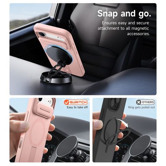 Suritch MagSafe Kickstand Camprotector θήκη iPhone Air, ροζ