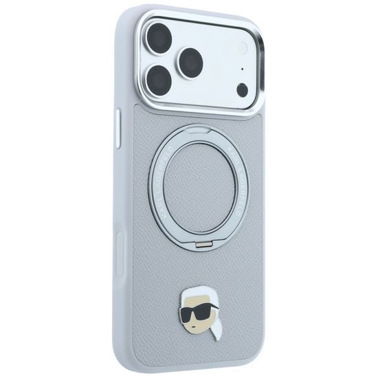 Karl Lagerfeld Leather Ring Stand 360 K Pin MagSafe ümbris iPhone 17 Pro Max / 18 Pro Max – hall